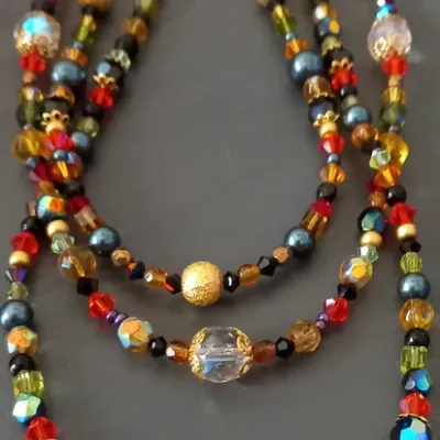 Collier 3 en 1 avec diverses perles de haute qualité